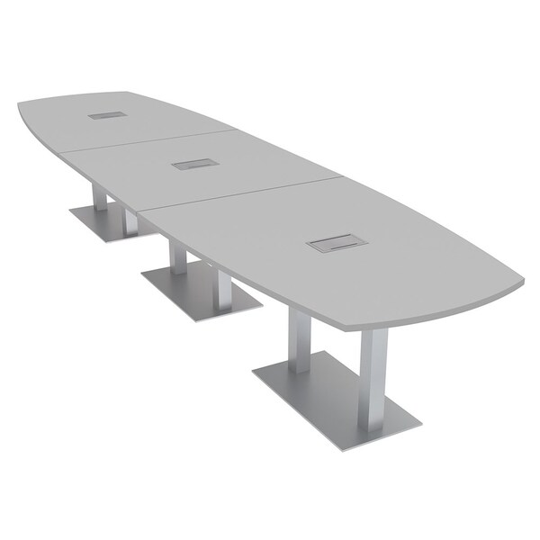 45 in W, 166 in L, 29 in H, Engineered Wood Top, Grey